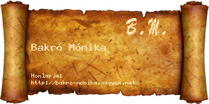 Bakró Mónika névjegykártya